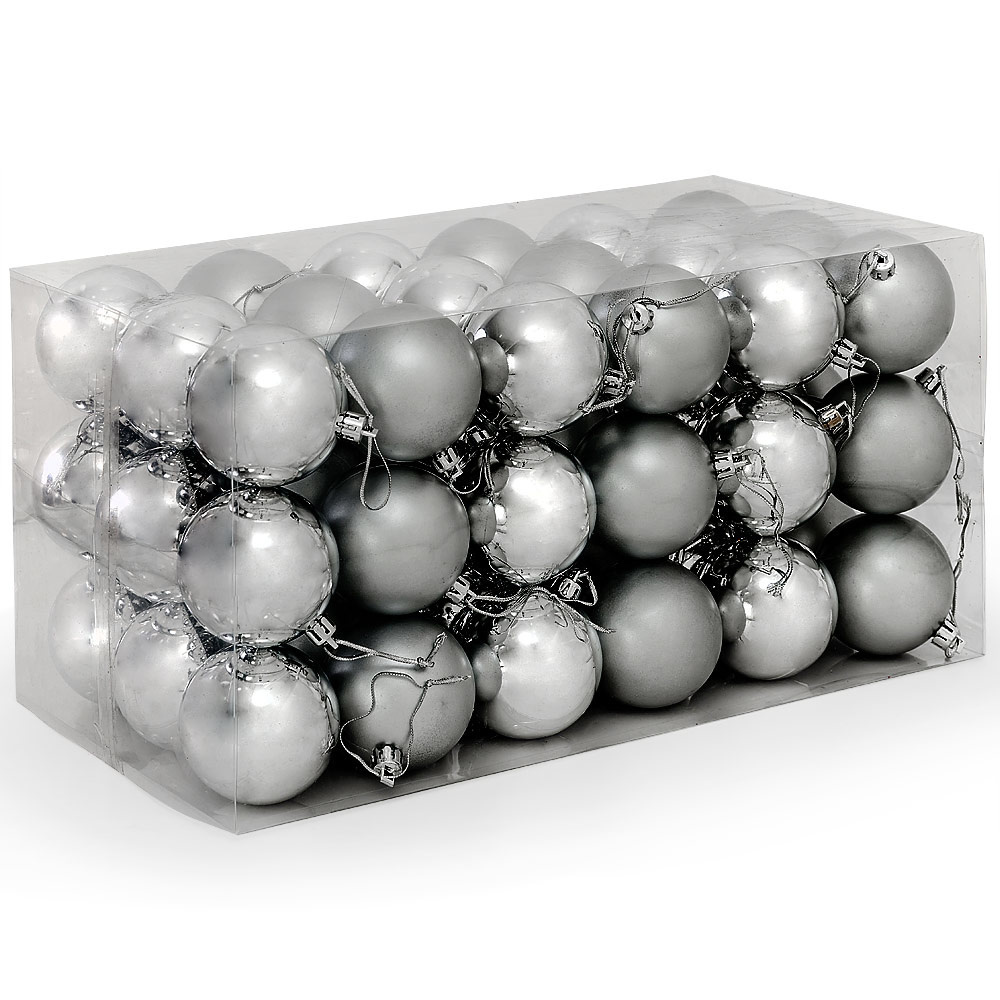 Deubois Kerstballen - Kerstboom decoratie - Kerstboomversiering - zilver 54 St.