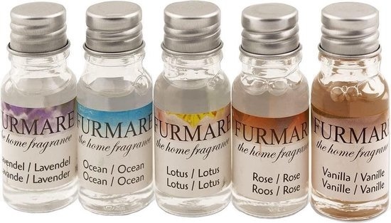 Edco Geur olie Lavendel - Oceaan - Lotus - Roos - Vanille 10ml 5 tlg