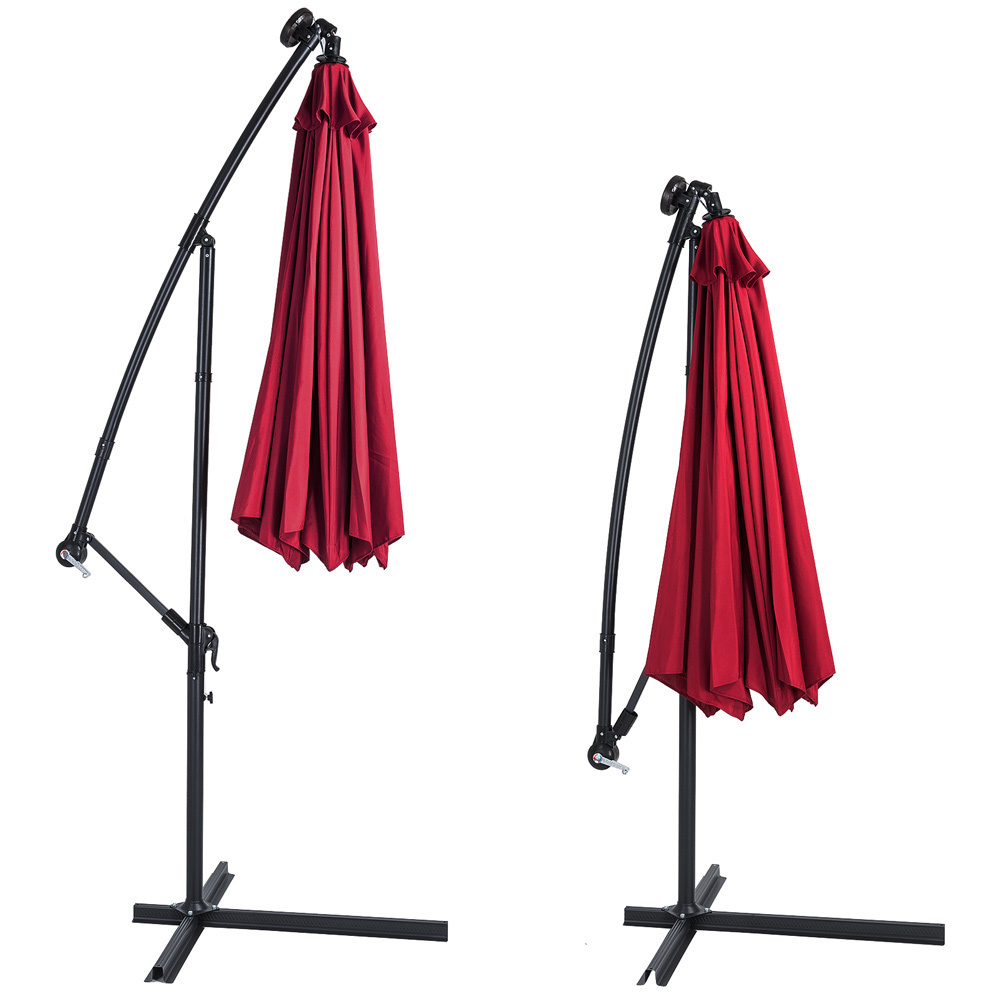 Kings Parasol Mali met LED verlichting kantelbaar rood - Ø 3.3m