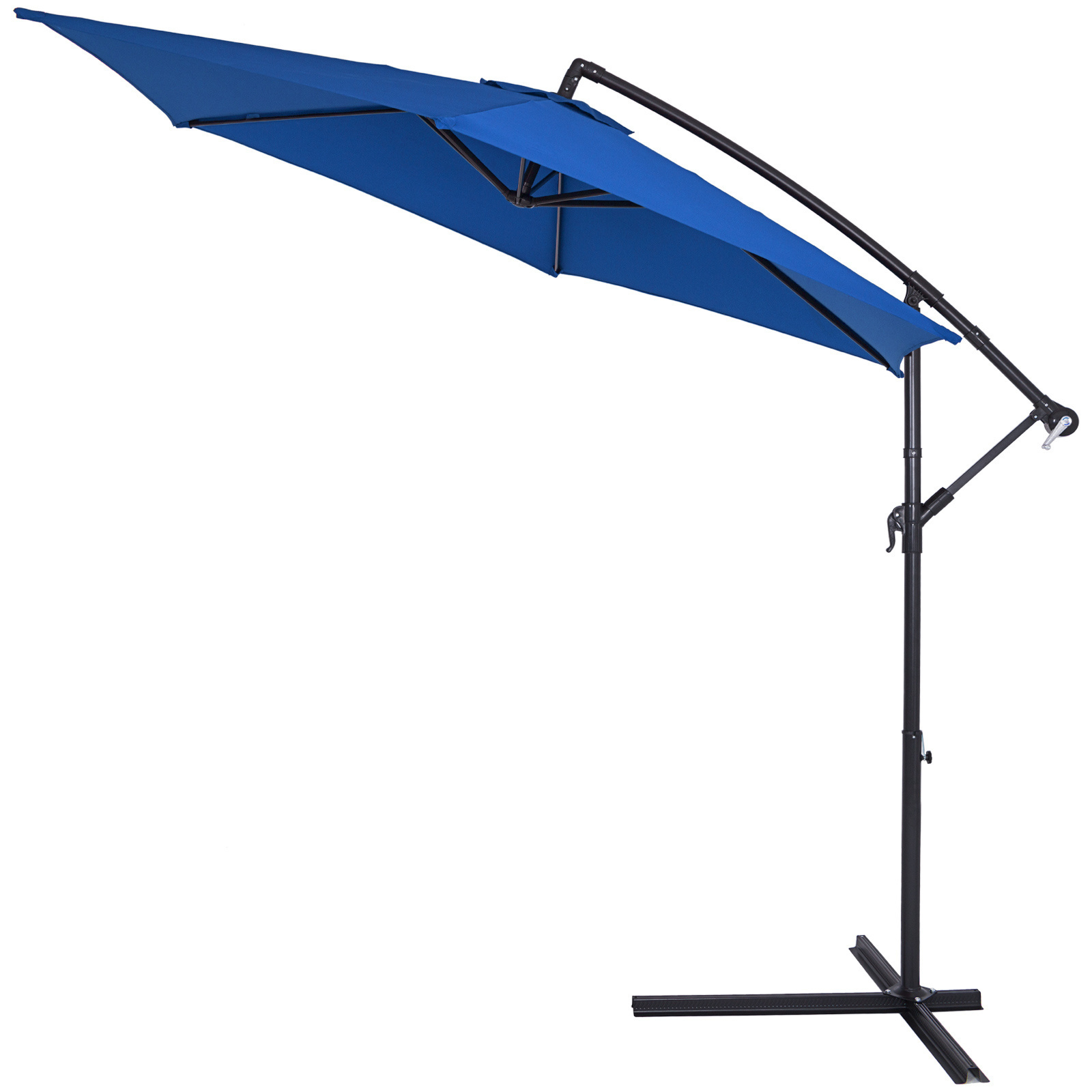 Kings Parasol inklapbaar aluminium blauw Ø 330 cm UV-bescherming 40+