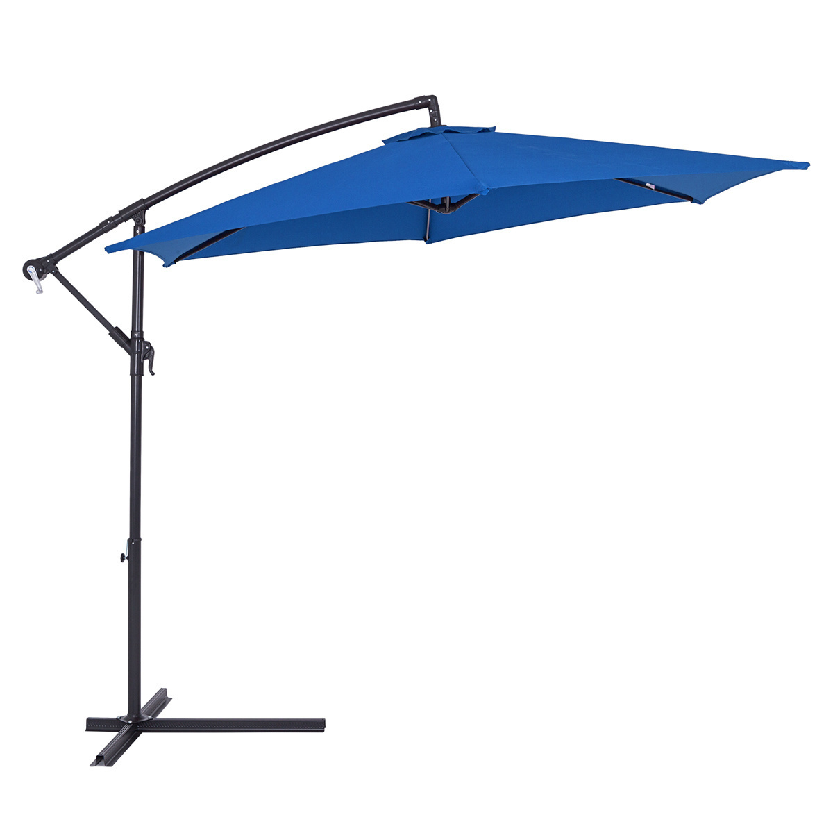 Kings Parasol inklapbaar aluminium blauw Ø 330 cm UV-bescherming 40+