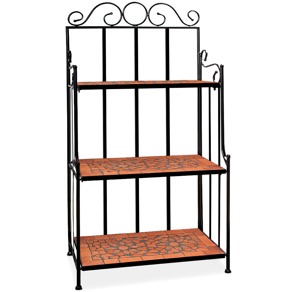 DBA Standplank Mozaïek - 58 x 30 x 115 cm Terracotta zwart