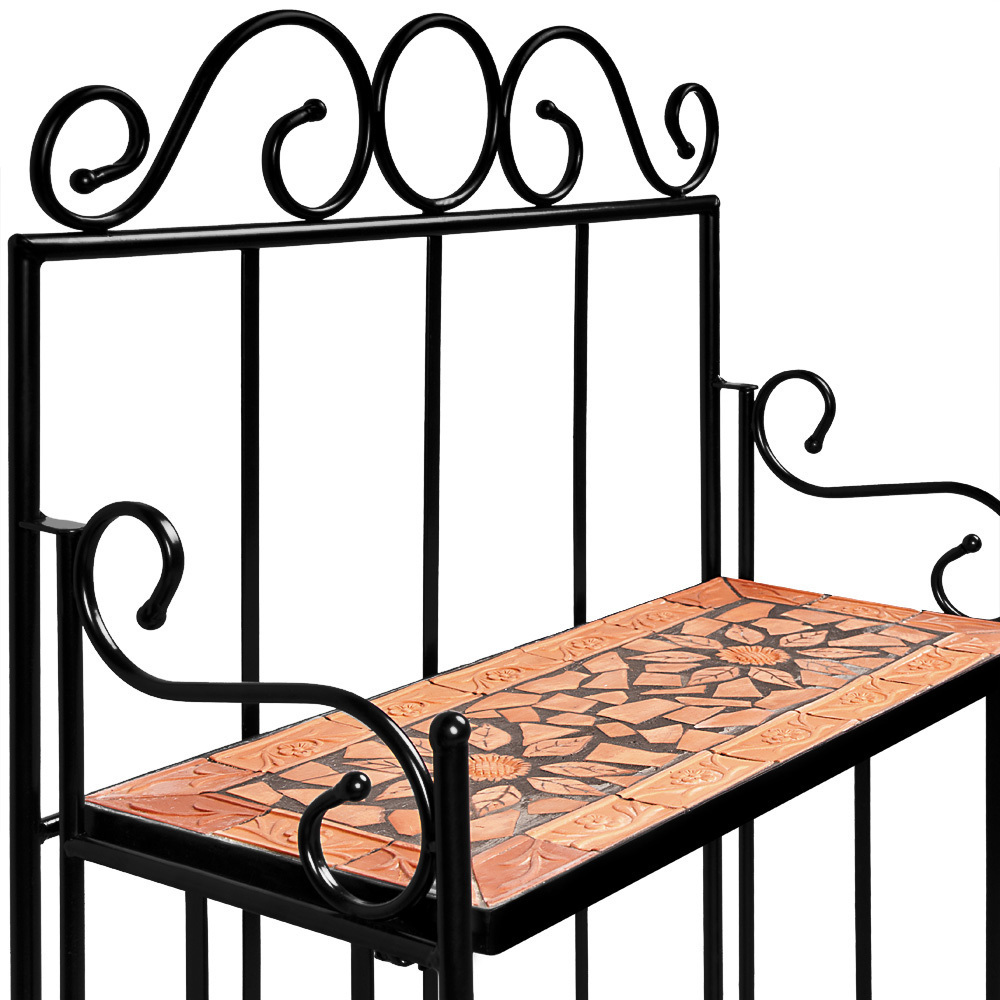 DBA Standplank Mozaïek - 58 x 30 x 115 cm Terracotta zwart