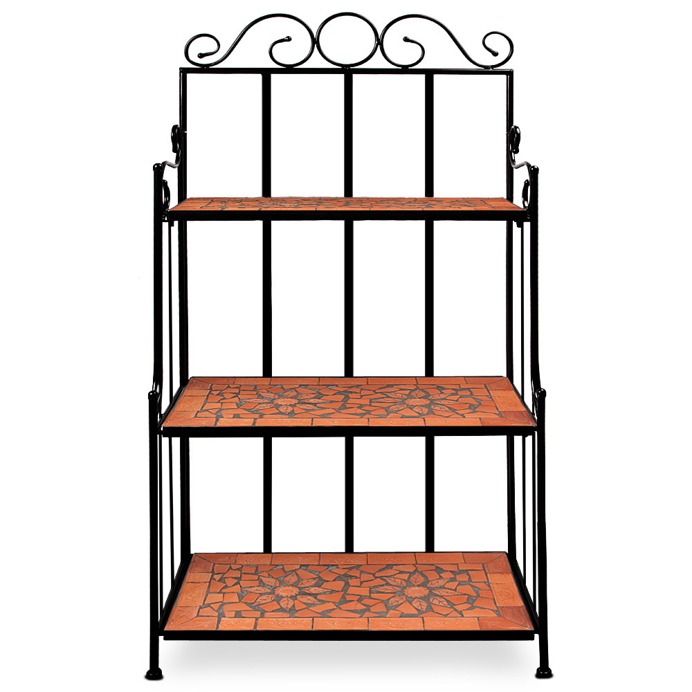 DBA Standplank Mozaïek - 58 x 30 x 115 cm Terracotta zwart
