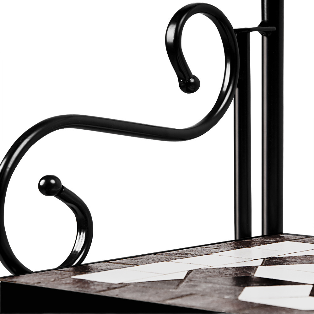 DBA Standplank Mozaïek - 58 x 30 x 115 cm zwart