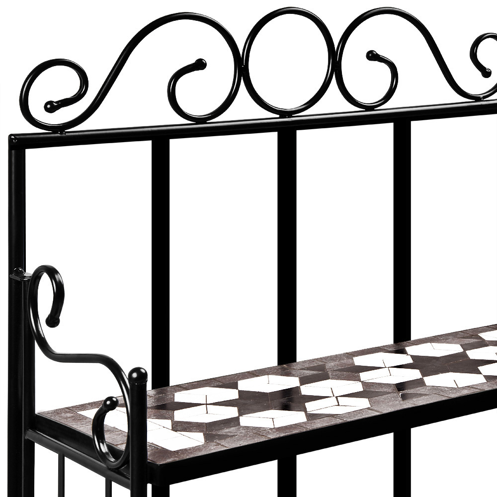 DBA Standplank Mozaïek - 58 x 30 x 115 cm zwart