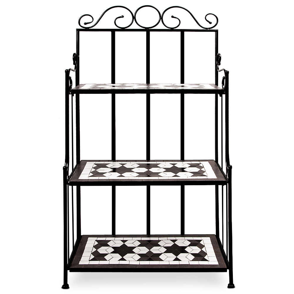 DBA Standplank Mozaïek - 58 x 30 x 115 cm zwart
