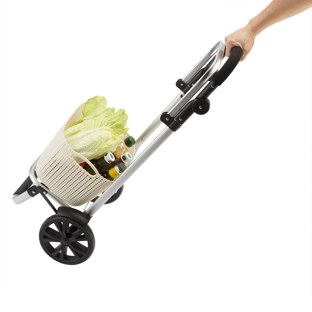 Monza Winkelwagen grijs aluminium 35L 31x24x54cm