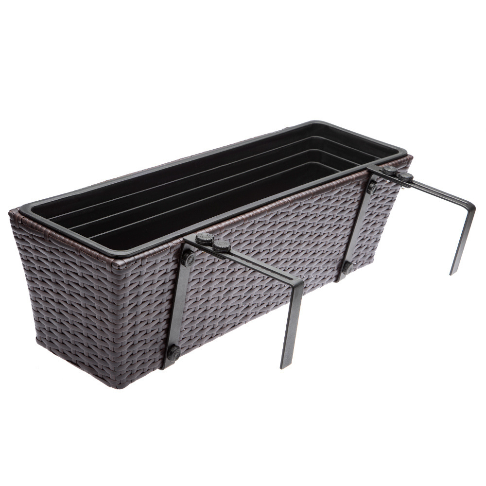 Casa Polyrattan Plantenbak - Set van 2 - Bruin