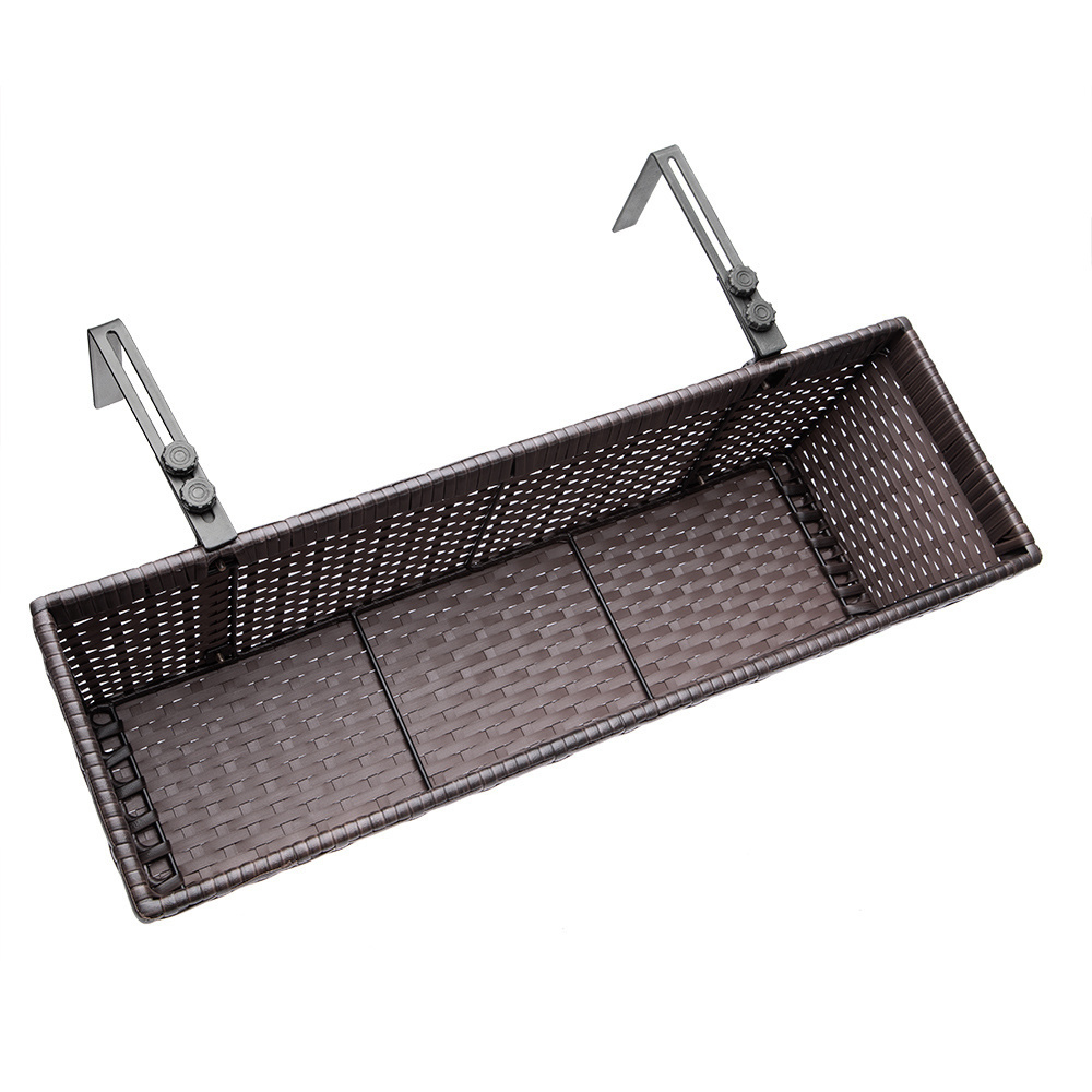 Casa Polyrattan Plantenbak - Set van 2 - Bruin