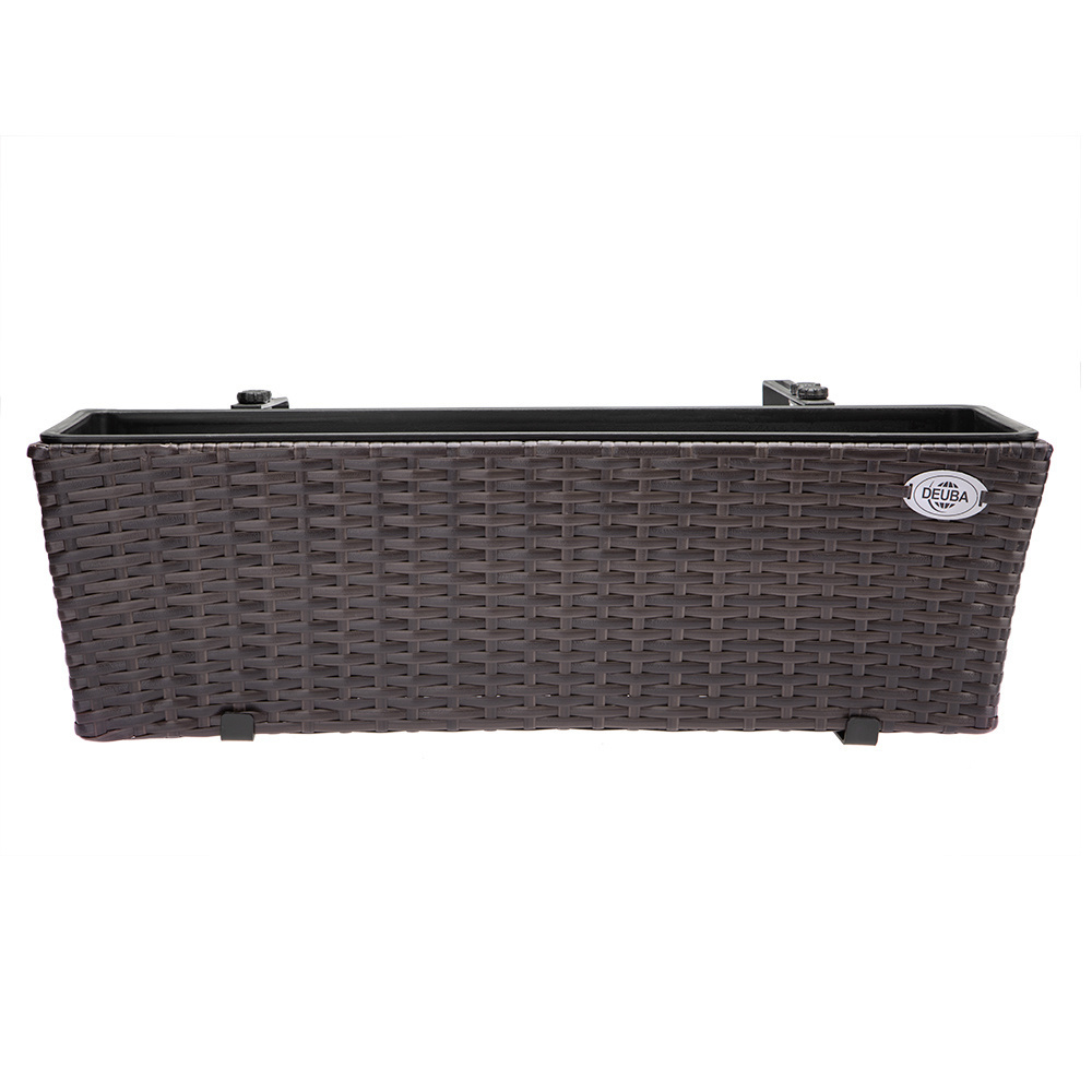 Casa Polyrattan Plantenbak - Set van 2 - Bruin