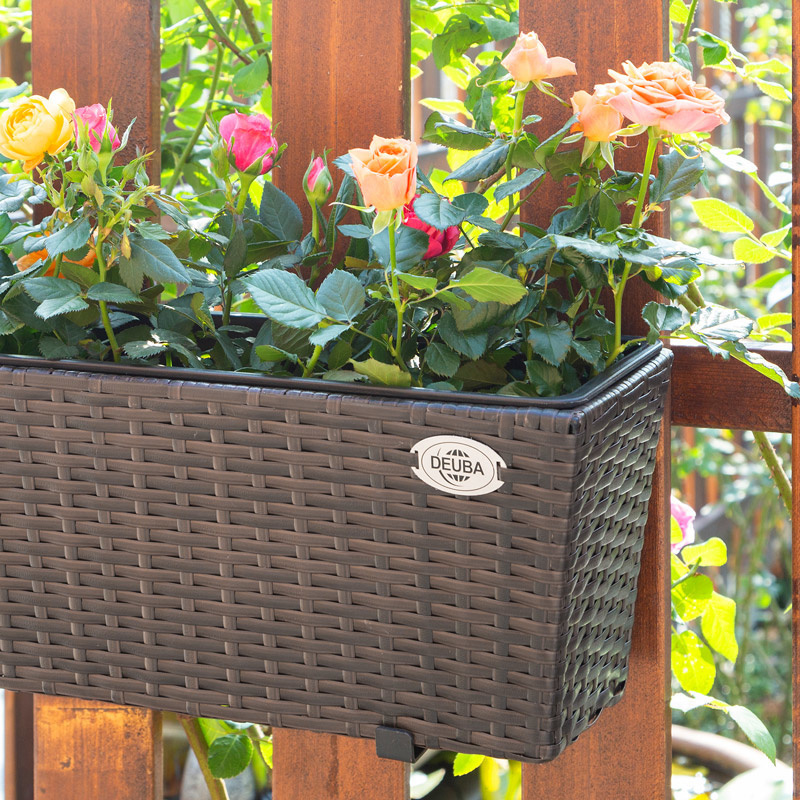 Casa Polyrattan Plantenbak - Set van 2 - Bruin