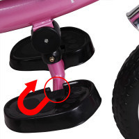 DBA kinderfiets/driewieler -Roze- Duwstang, klapdak, opklapbare voetsteun, mandje