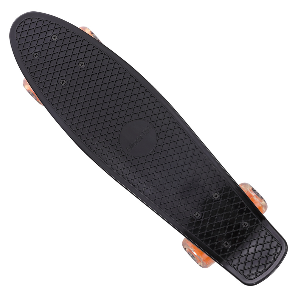DBA Skateboard met ledverlichting - Zwart & Oranje - 57 cm