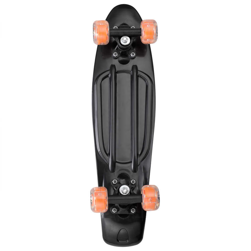 DBA Skateboard met ledverlichting - Zwart & Oranje - 57 cm