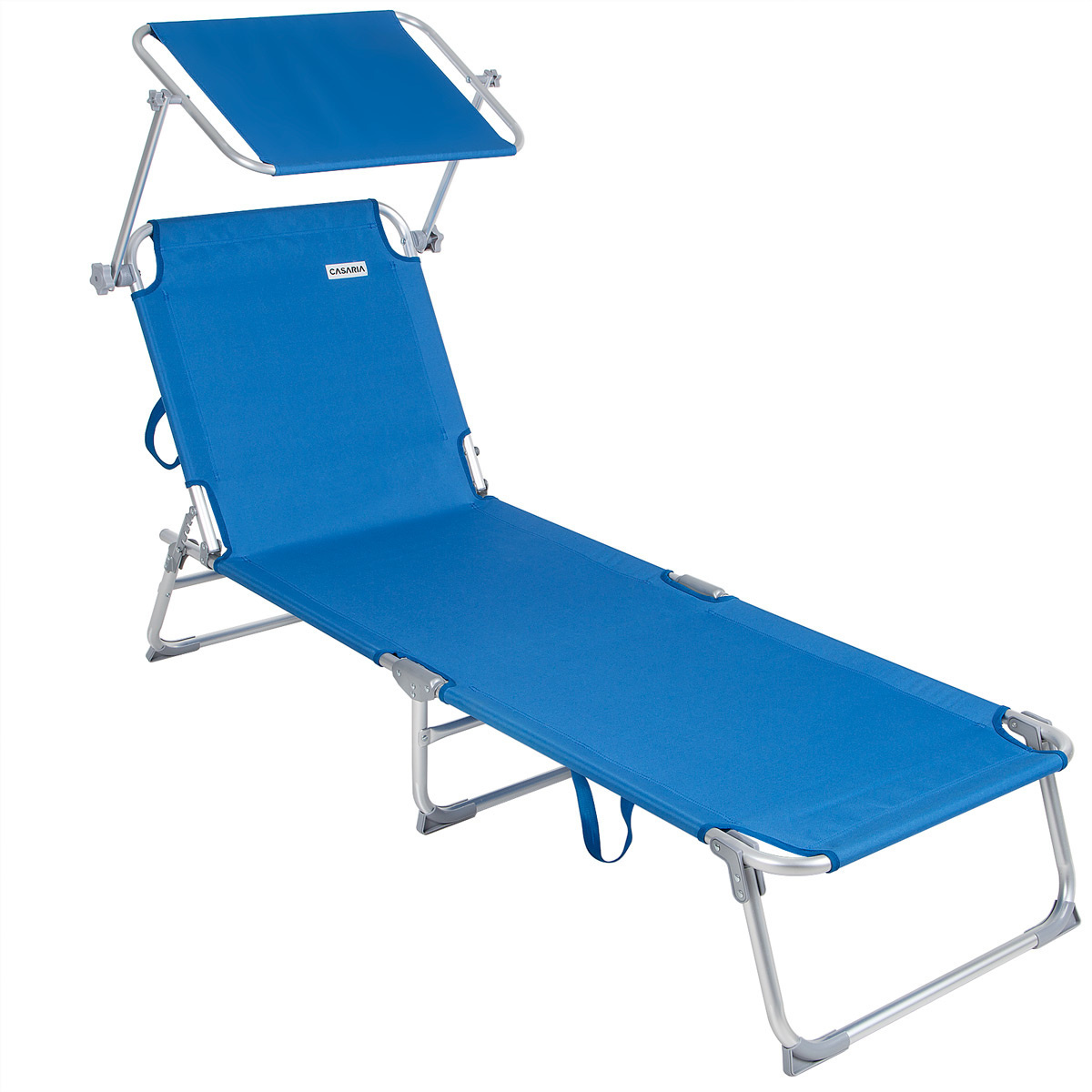 Casa Ligbed 'Ibiza' met zonnedak aluminium blauw 190 x 59 x 29cm