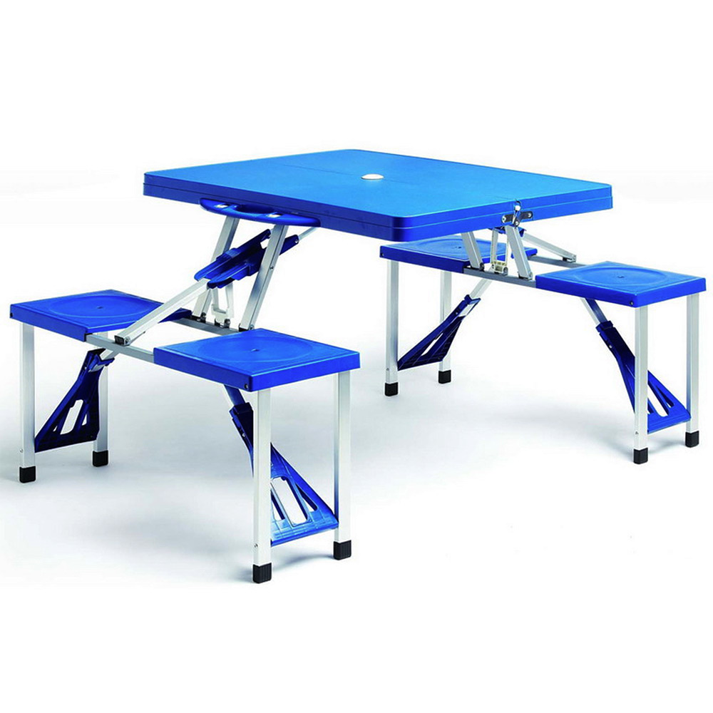 DBA Inklapbare campingtafel voor 4 personen aluminium blauw