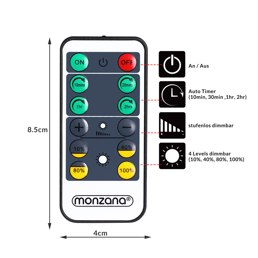 Monza LED Wandlamp Svetloba Wit met afstandsbediening