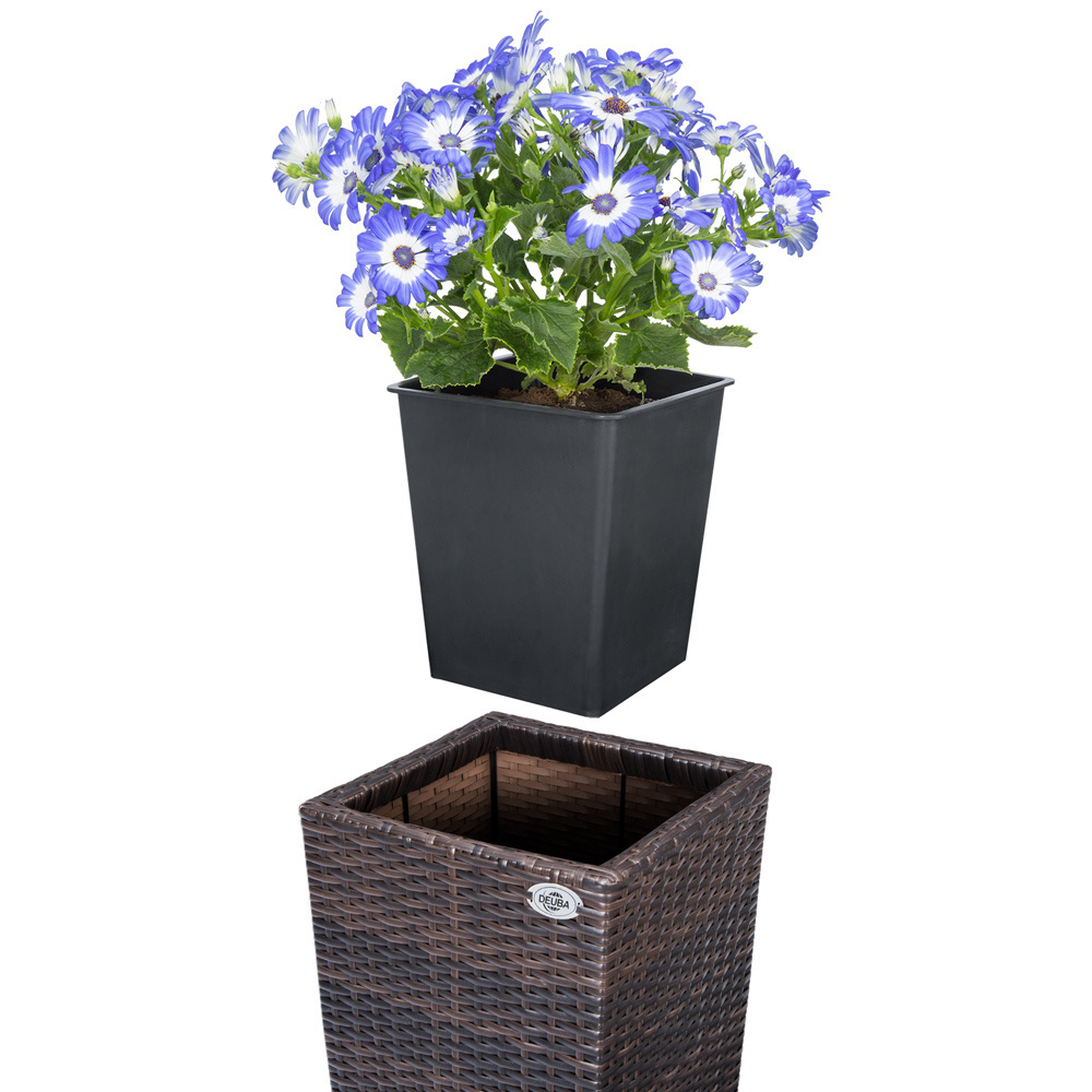 Casa Bloempotten polyrotan set van 3 bruin