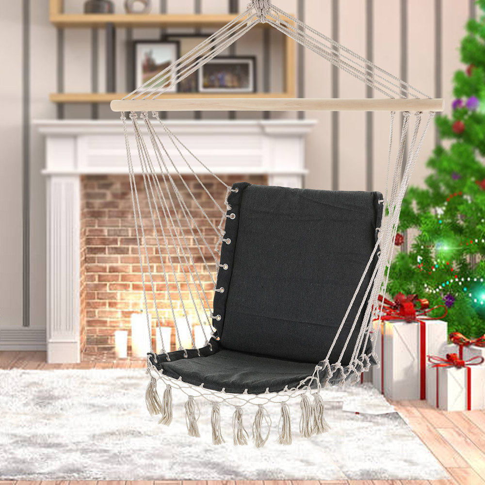 DTX Hangstoel Grijs 55x100cm met franjes