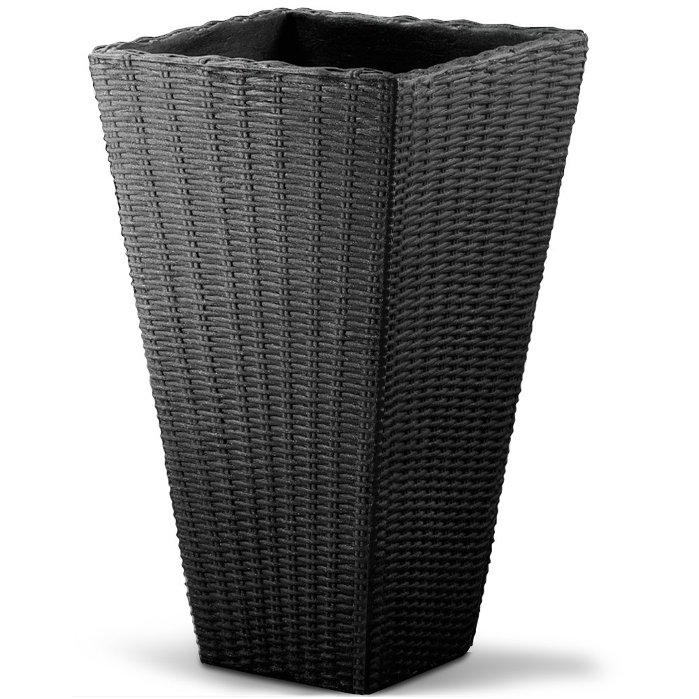 DBA Bloempot Antraciet - Vlechtoptiek - 70x40x40cm