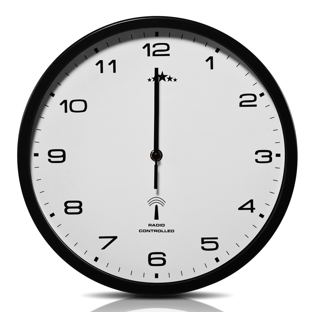 DBA Wandklok radio Ø 31cm - zwart