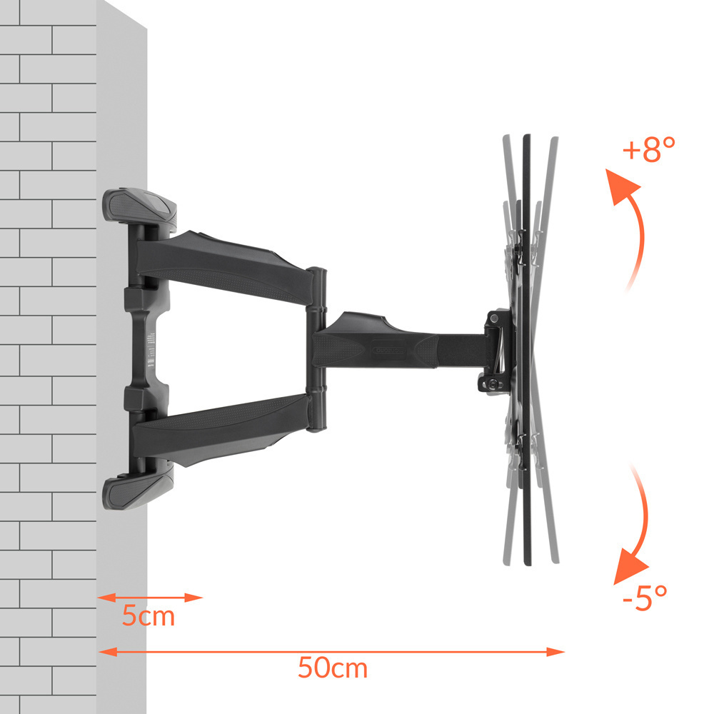 Monza TV muurbeugel 55 inch Zwart