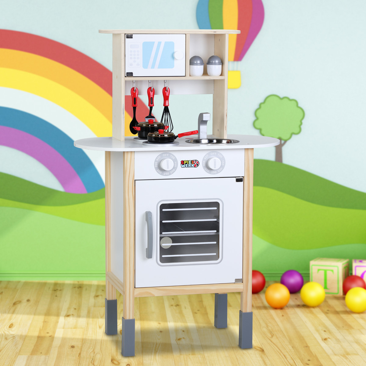 Spiel Speelkeukenhout incl. accessoires 57x29,5x77cm