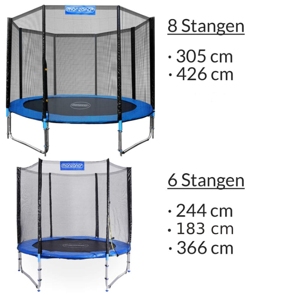 Monza Veiligheidsnet voor trampoline Ø305cm - voor 8 bevestegingspalen