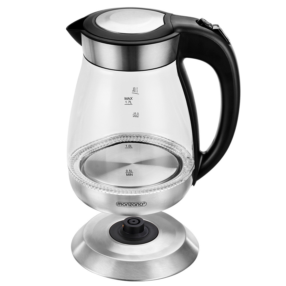 DBA Waterkoker Zwart/Zilver glas/roestvrij staal 1,7L