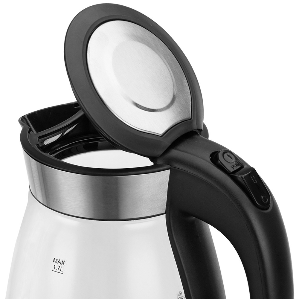 DBA Waterkoker Zwart/Zilver glas/roestvrij staal 1,7L