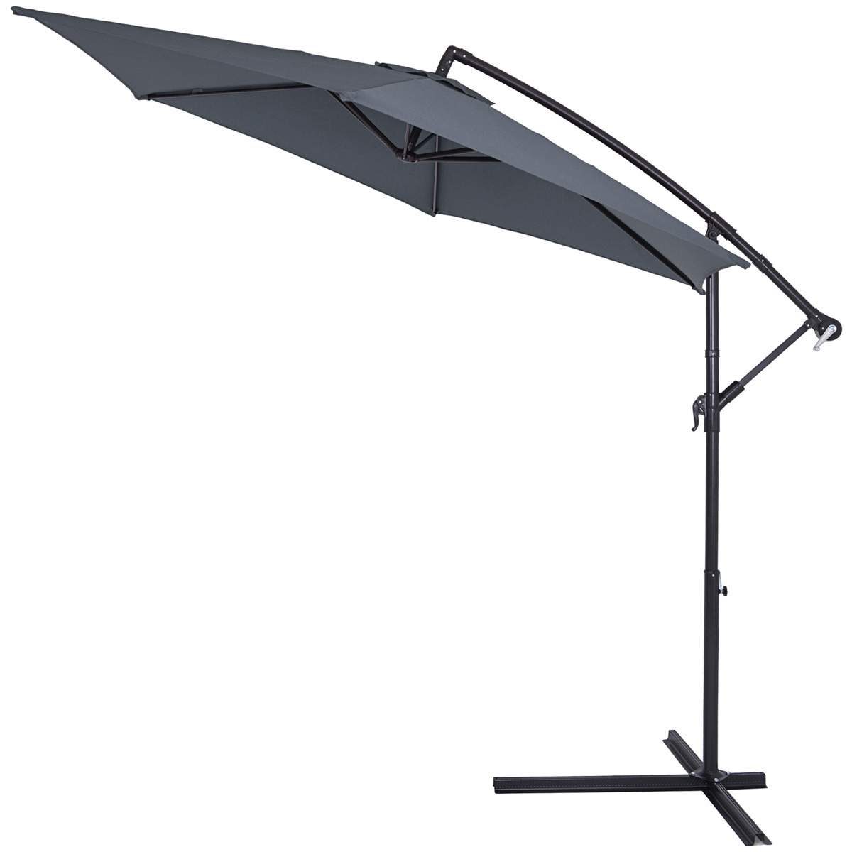 Kings Parasol inklapbaar aluminium Antaciet inclusief slinger Ø 300 cm