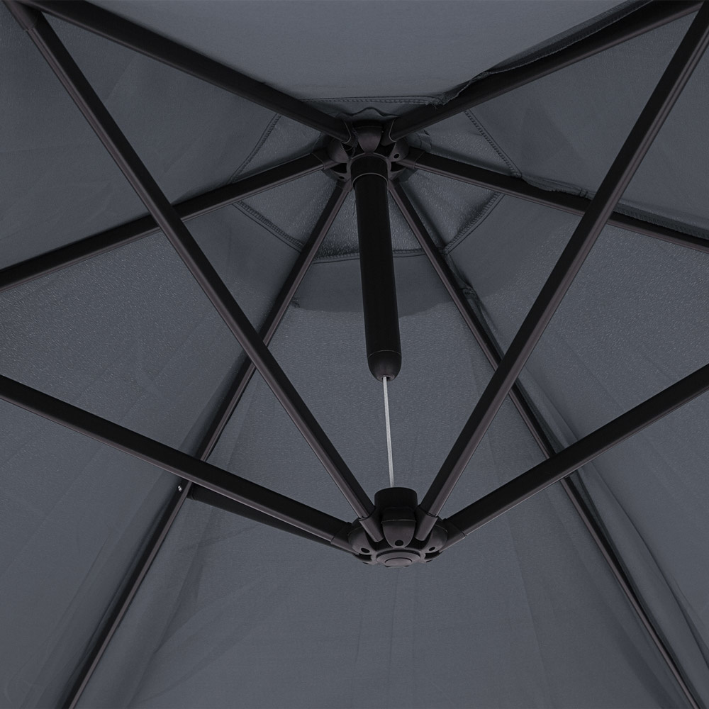 Kings Parasol inklapbaar aluminium Antaciet inclusief slinger Ø 300 cm