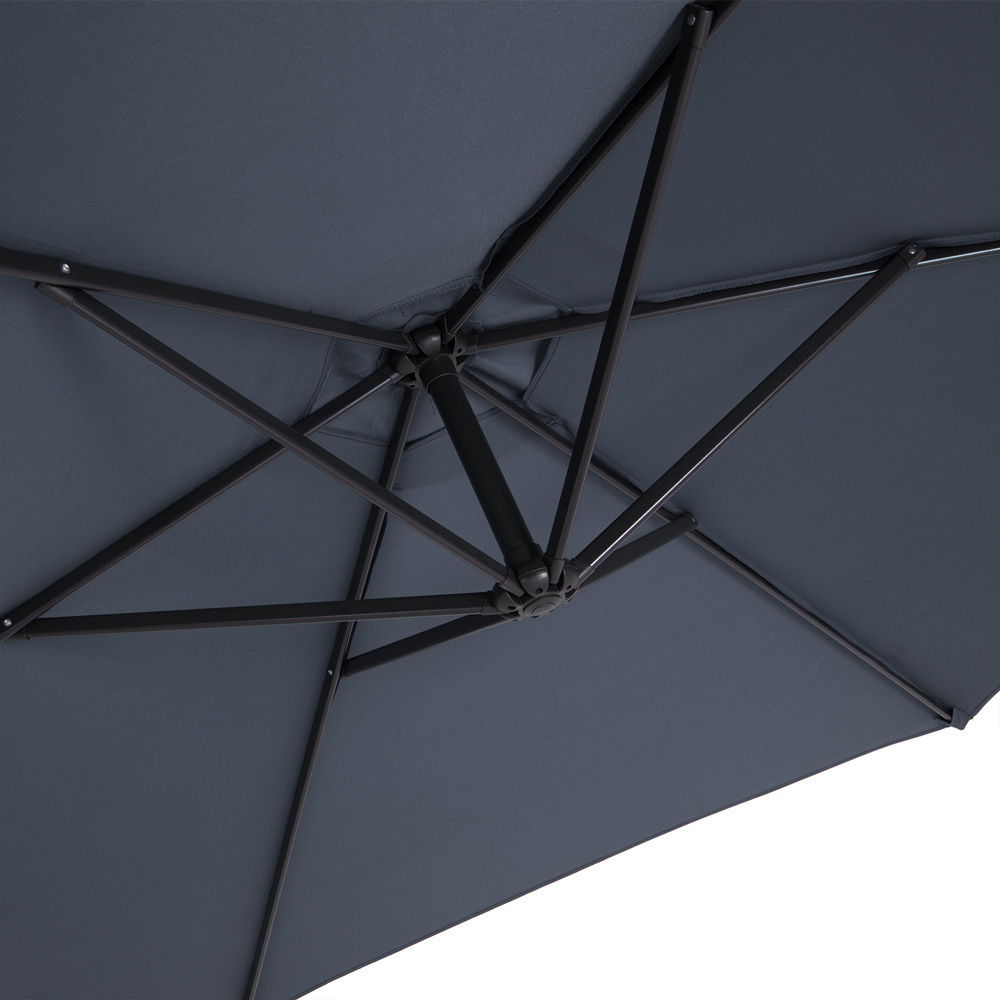 Kings Parasol inklapbaar aluminium Antaciet inclusief slinger Ø 300 cm