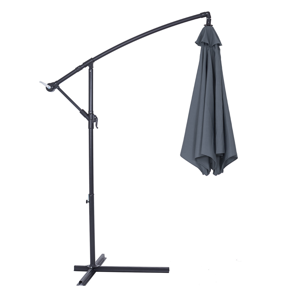 Kings Parasol inklapbaar aluminium Antaciet inclusief slinger Ø 300 cm