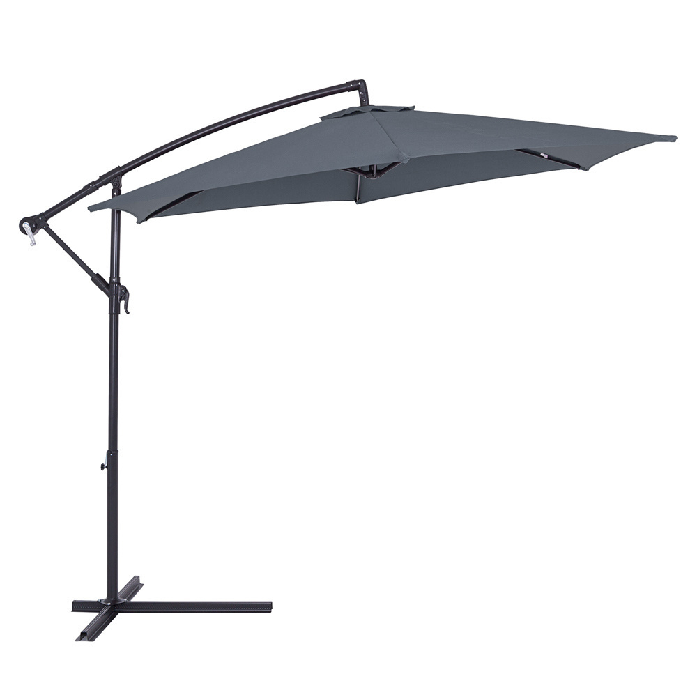 Kings Parasol inklapbaar aluminium Antaciet inclusief slinger Ø 300 cm