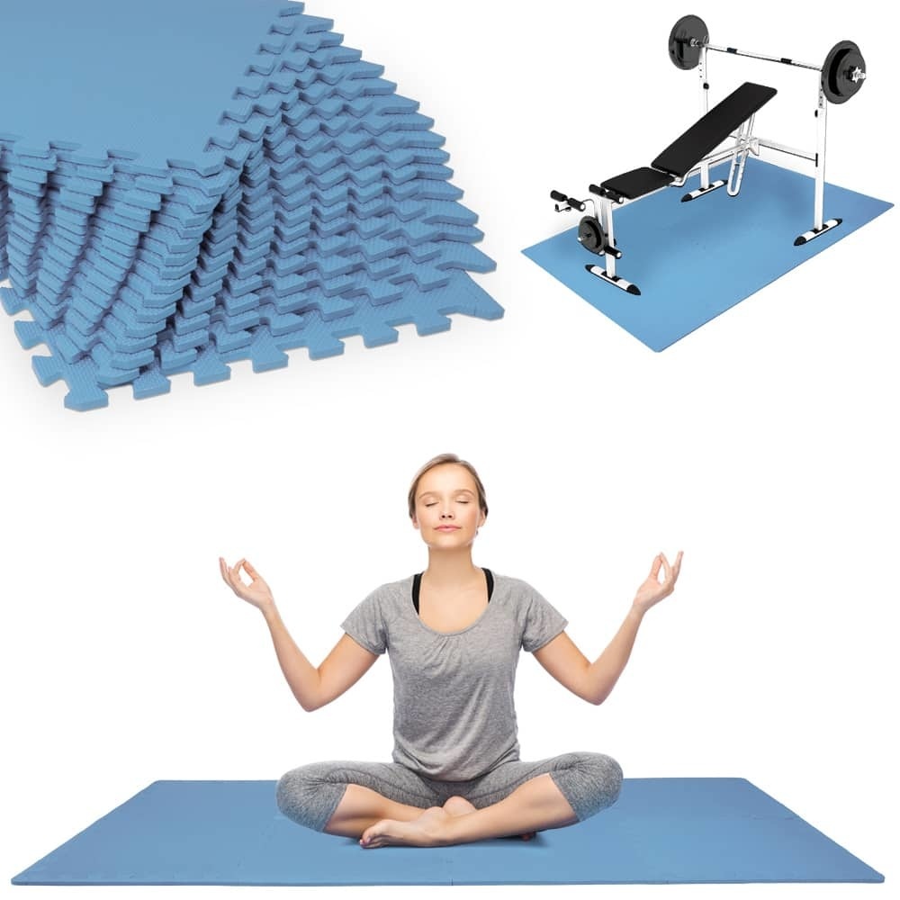 Monza Vloerbescherming / Puzzelmat Set van 8 Blauw 180x90x1cm
