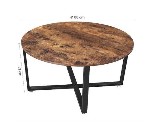 Hoout Vintage Salontafel Rond bruin/zwart