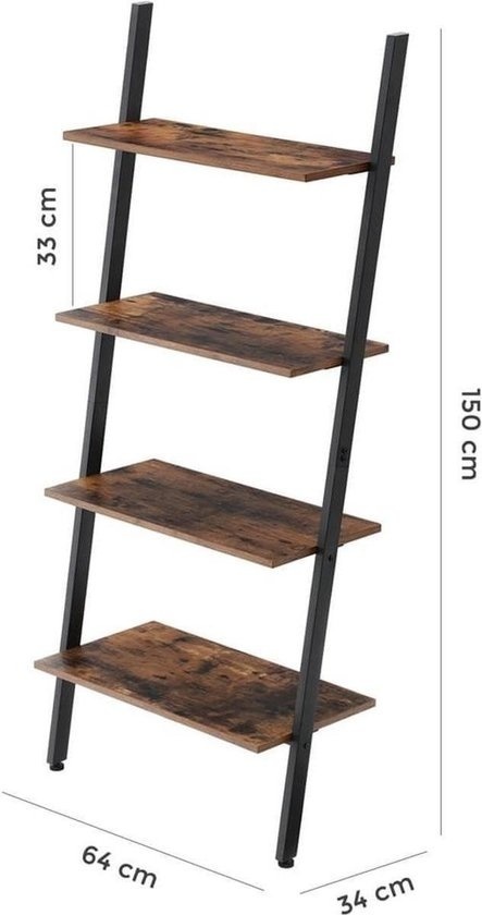 Hoout Boekenkast/ Opbergkast/ Wandkast - 64 x 35 x 150 cm