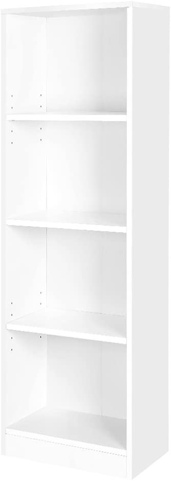 Hoout Boekenkast met 4 legplanken - 40 x 24 x 121.5 cm - WIT