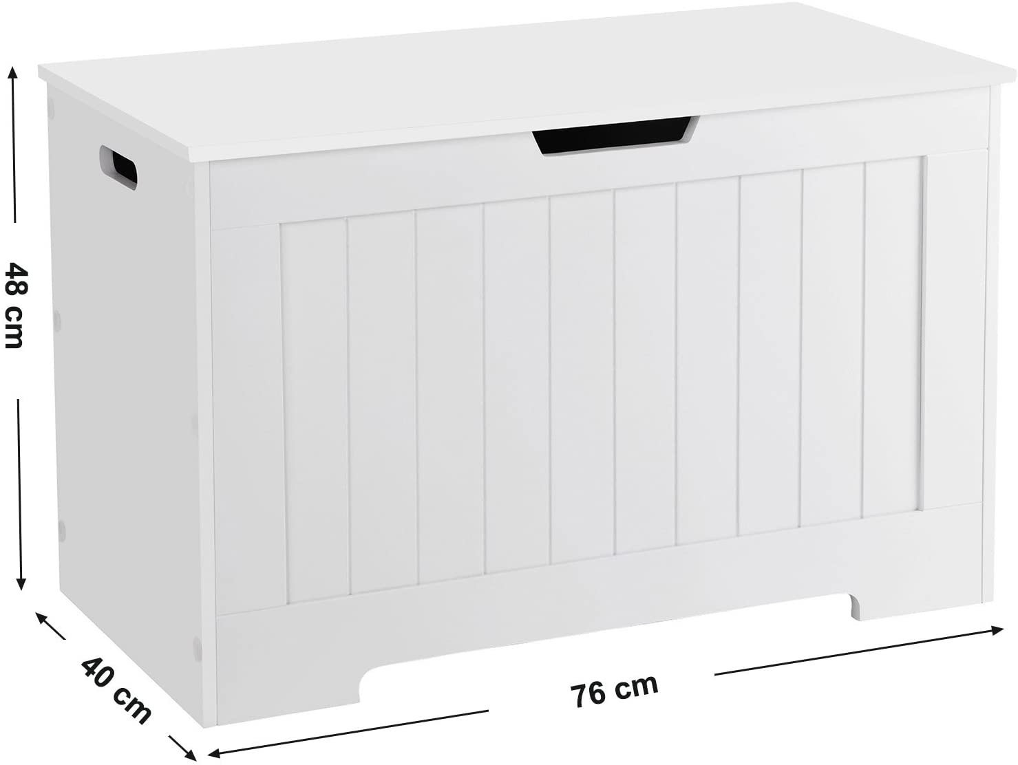 Hoout Opbergbox/ Opbergkist / Speelgoedkist - 76 x 48 x 40 cm (b x h x d) - Wit