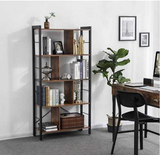 Hoout Boekenkast met 4 niveaus - 74x30x154.5 cm