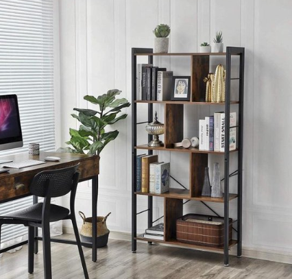 Hoout Boekenkast met 4 niveaus - 74x30x154.5 cm