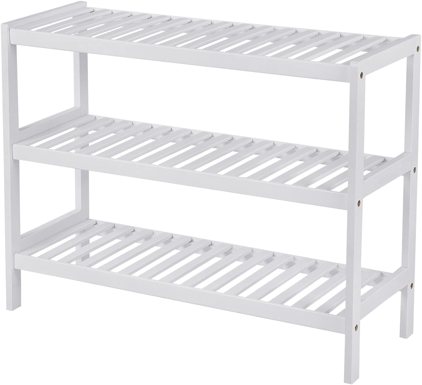Hoout Schoenenrek - 3 niveaus - Wit