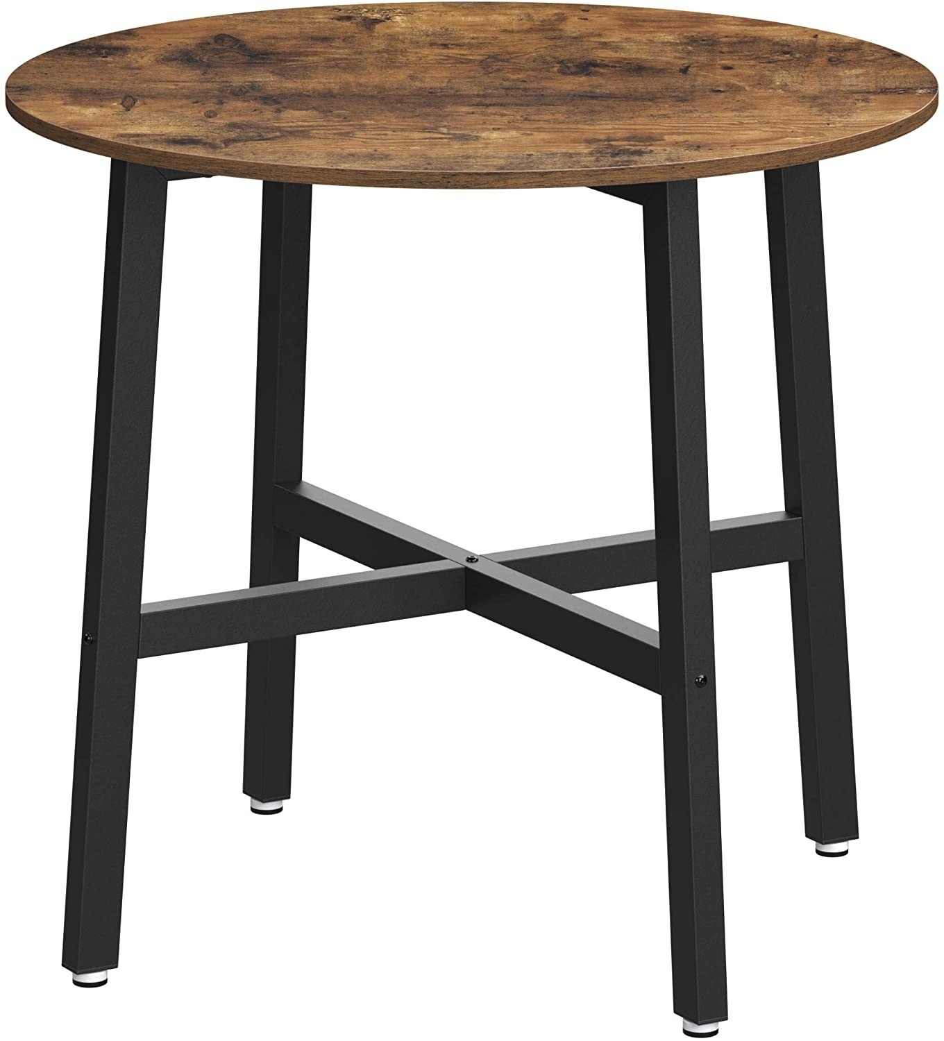 Hoout Eettafel klein - 80 x 75 cm - Bruin-zwart