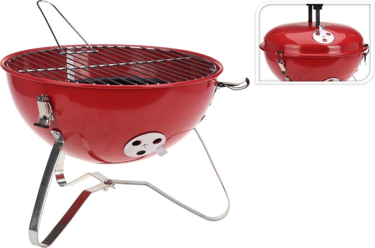 Wilderness Houtskoolbarbecue Bolvorm - Rood