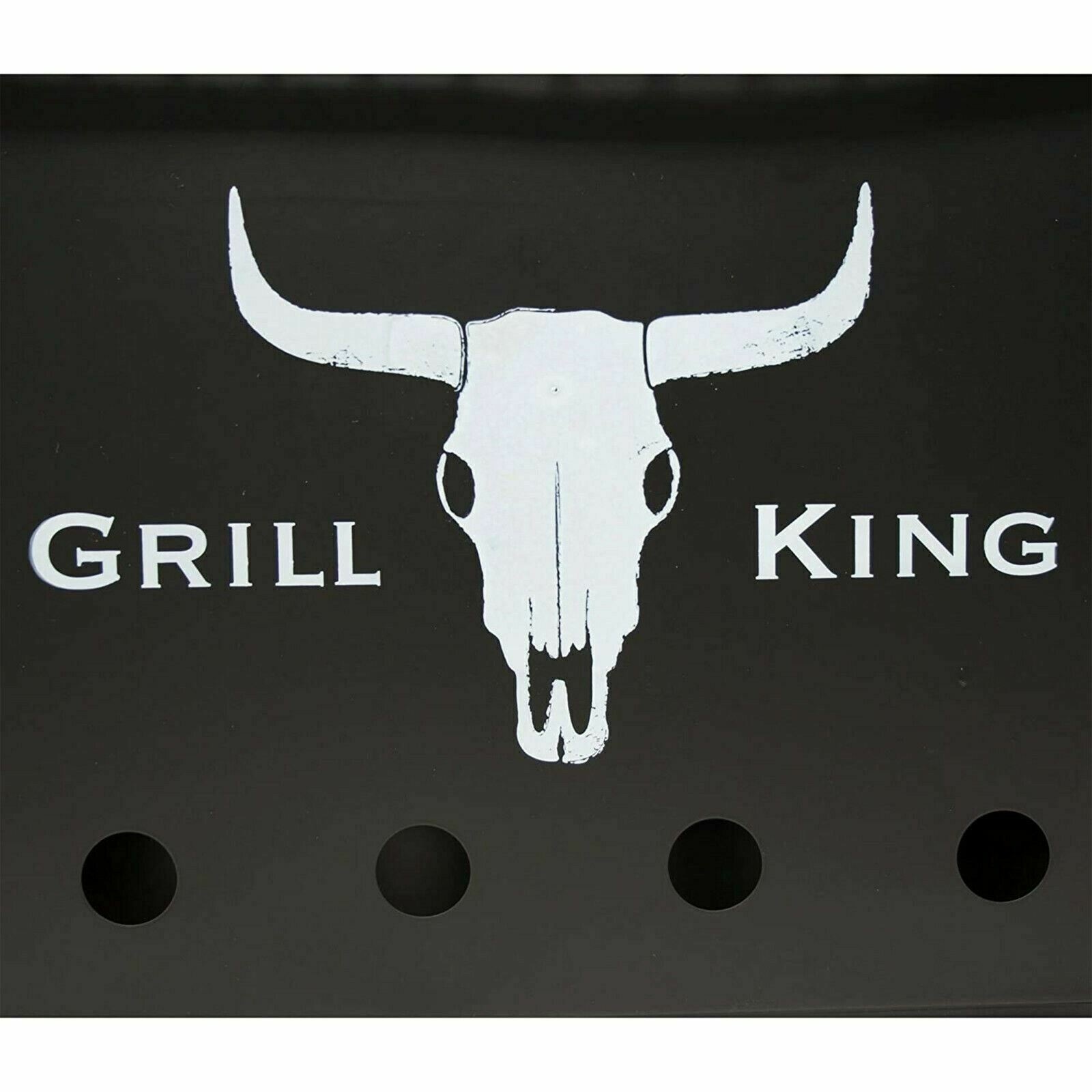 Grill King Houtskoolbarbecue Rechthoek - Mat Zwart - 32x20x20 cm