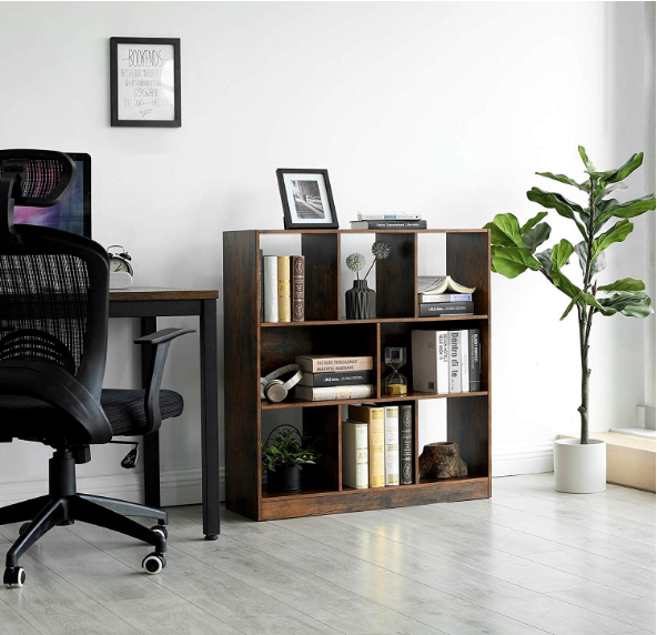 Hoout Boekenkast - Opbergkast - Room Divider - 97,5 X 30 X 100 Cm - Donkerbruin