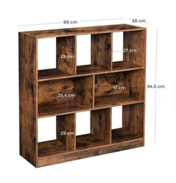 Hoout Boekenkast - Opbergkast - Room Divider - 97,5 X 30 X 100 Cm - Donkerbruin