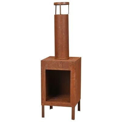 Ambiance Tuinhaard met Schoorsteen - 30 x 40 x 100 cm - Roestkleurig